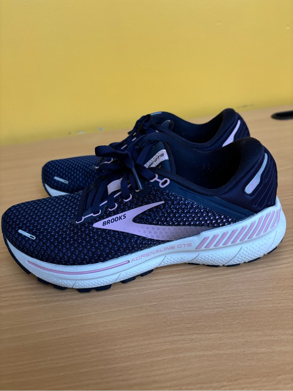 Brooks Navy and Light Pink Women's Adrenaline 22GTS Running Shoes